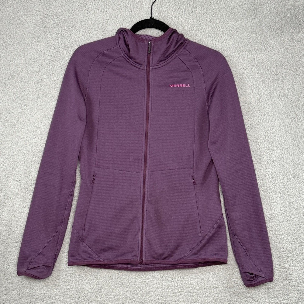 Merrell Full Zip Fleece Sweater Jacket Hooded Gorpcore Zip Pocket Women's Small